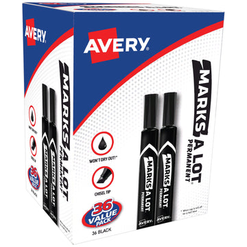 Avery 98206 Permanent Marker, Black, 36/Pack - Default Title
