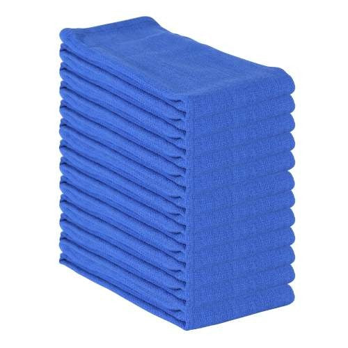 Hospeco ABSBNT Cotton Huck Towel, 16" x 26", 12/Pack - Blue