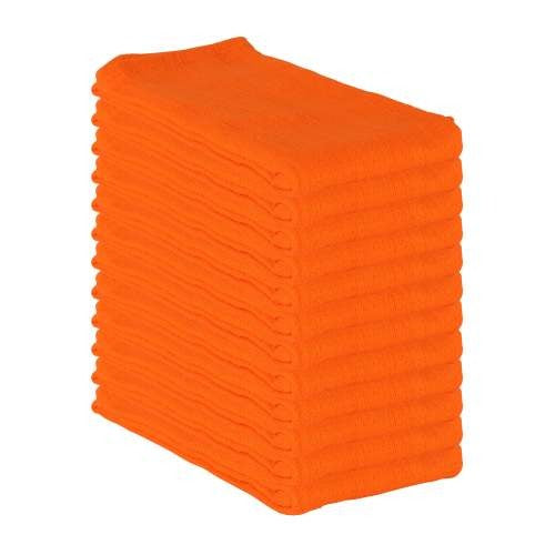 Hospeco ABSBNT Cotton Huck Towel, 16" x 26", 12/Pack - Orange