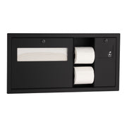 Bobrick B-3092.MBLK ClassicSeries Stainless Steel Toilet Paper Dispenser, 1,800 Sheets 500 Seat Covers Double Roll - Default Title