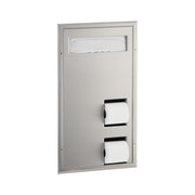 Bobrick B-34715 Stainless Steel Toilet Paper Dispenser, Double Roll, Silver - Default Title