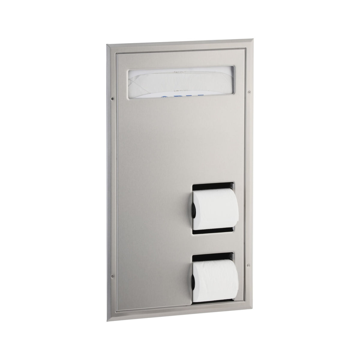 Bobrick B-34715 Stainless Steel Toilet Paper Dispenser, Double Roll, Silver - Default Title