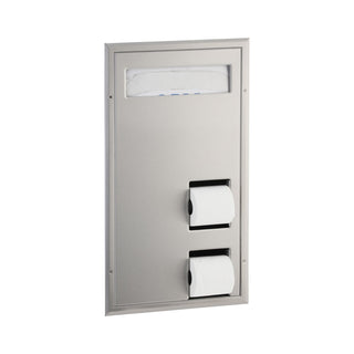 Bobrick B-34715 Stainless Steel Toilet Paper Dispenser, Double Roll, Silver - Default Title