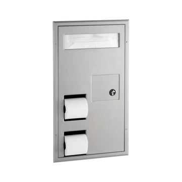 Bobrick B-3571 Stainless Steel Dispenser, 0.8 gal. 1,000 Seat Covers - Default Title