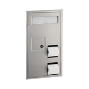 Bobrick B-35715 Stainless Steel Toilet Paper Dispenser, Double Roll, Silver - Default Title