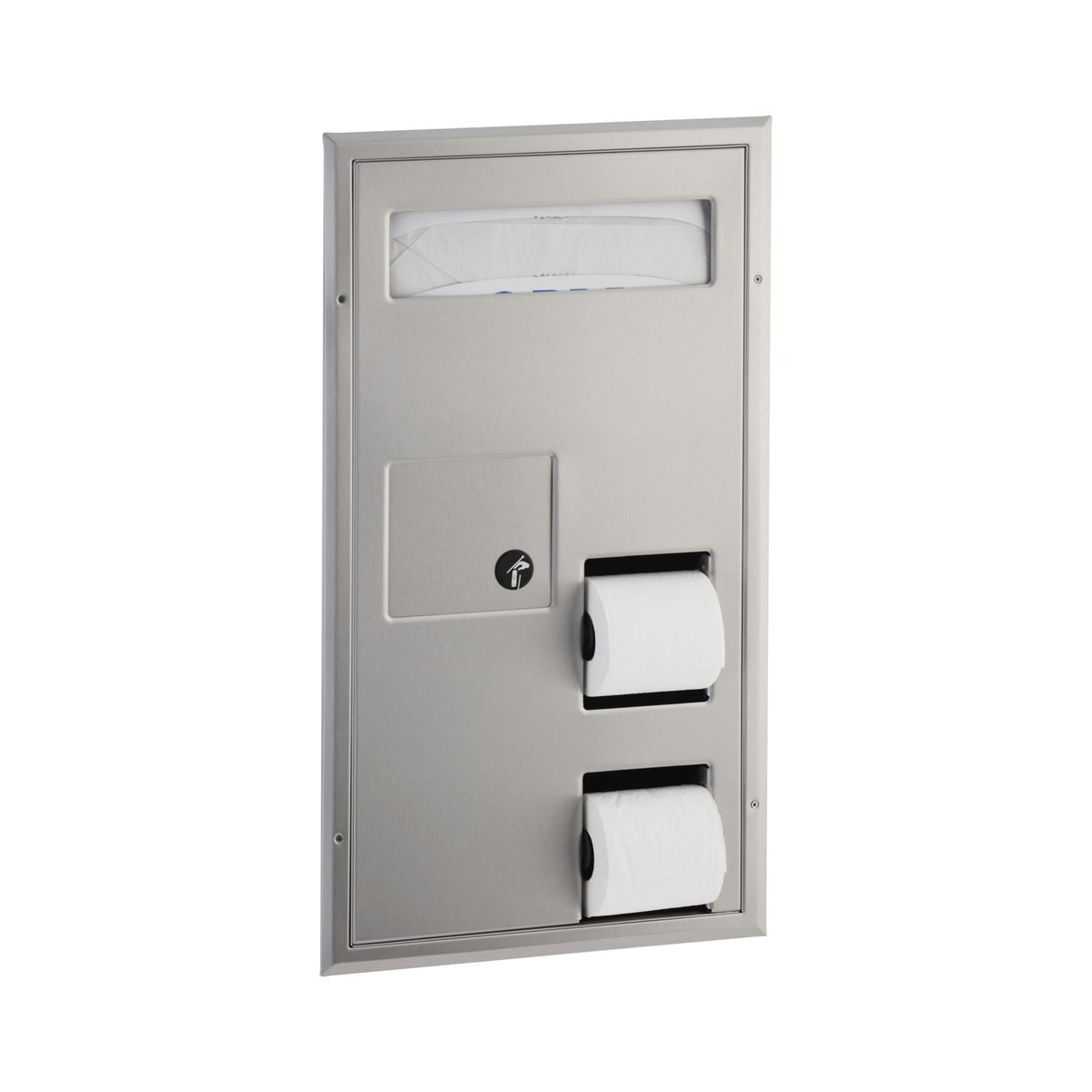 Bobrick B-35715 Stainless Steel Toilet Paper Dispenser, Double Roll, Silver - Default Title