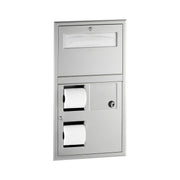 Bobrick B-35745 Stainless Steel Toilet Paper Dispenser, Double Roll, Silver - Default Title