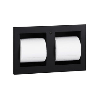 Bobrick B-35883 Stainless Steel Toilet Paper Dispenser, Double Roll - Black