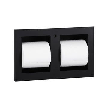 Bobrick B-35883 Stainless Steel Toilet Paper Dispenser, Double Roll - Black