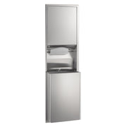 Bobrick ClassicSeries Stainless Steel Trash Can, 12 gal. 600 - 800 Towels, Silver - 17 3/16"