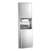 Bobrick ClassicSeries Stainless Steel Trash Can, 12 gal. 600 - 800 Towels, Silver - 17 1/2"
