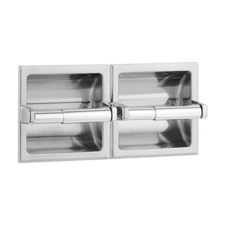 Bobrick Stainless Steel Toilet Paper Dispenser, Double Roll, Silver - Polished