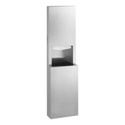 Bobrick B-9944 Fino Stainless Steel Waste Receptacle, 8.5 gal. 500 - 800 Towels - Silver