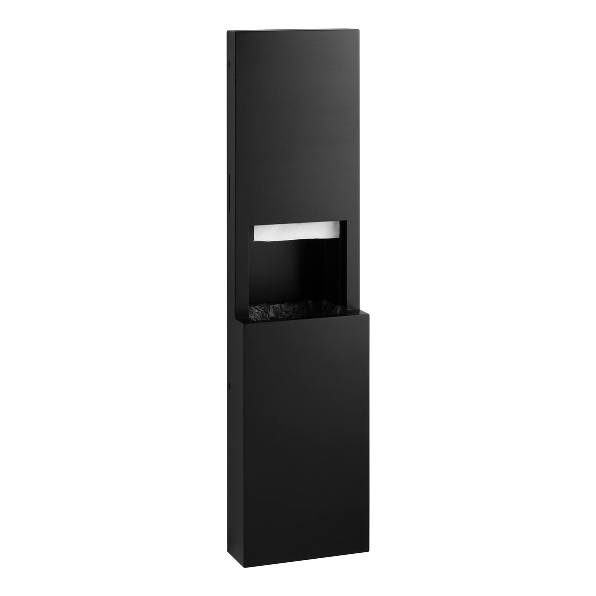 Bobrick B-9944 Fino Stainless Steel Waste Receptacle, 8.5 gal. 500 - 800 Towels - Black