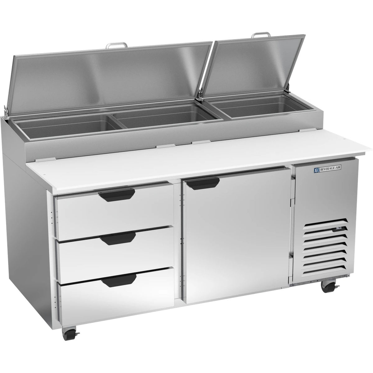 Beverage-Air Pizza Prep Table, 20.7 cu. ft., 115V - 3 Drawer 1 Door