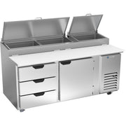 Beverage-Air Pizza Prep Table, 22.8 cu. ft., 115V - 3 Drawer 1 Door