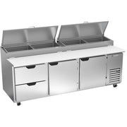 Beverage-Air Pizza Prep Table, 93" Wide, 115V - 2 Drawer 2 Door