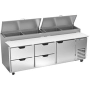 Beverage-Air Pizza Prep Table, 93" Wide, 115V - 4 Drawer 1 Door