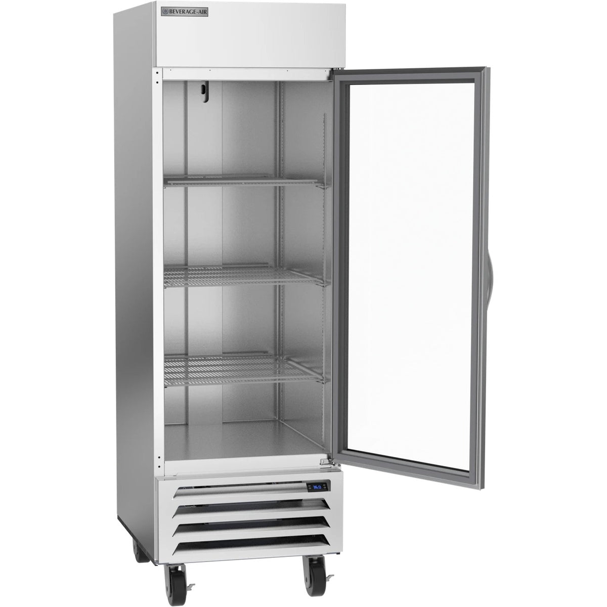 Beverage-Air HBR23HC-1 Reach-In Refrigerator, 27 1/4" Wide, 115V - Horizon Series 27" Bottom Mounted Glass LED Lighting