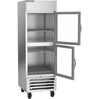 Beverage-Air HBR23HC-1 Reach-In Refrigerator, 27 1/4" Wide, 115V - 1 Section Glass Half Bottom-Mounted LED Lighting 23 Cu. Ft.