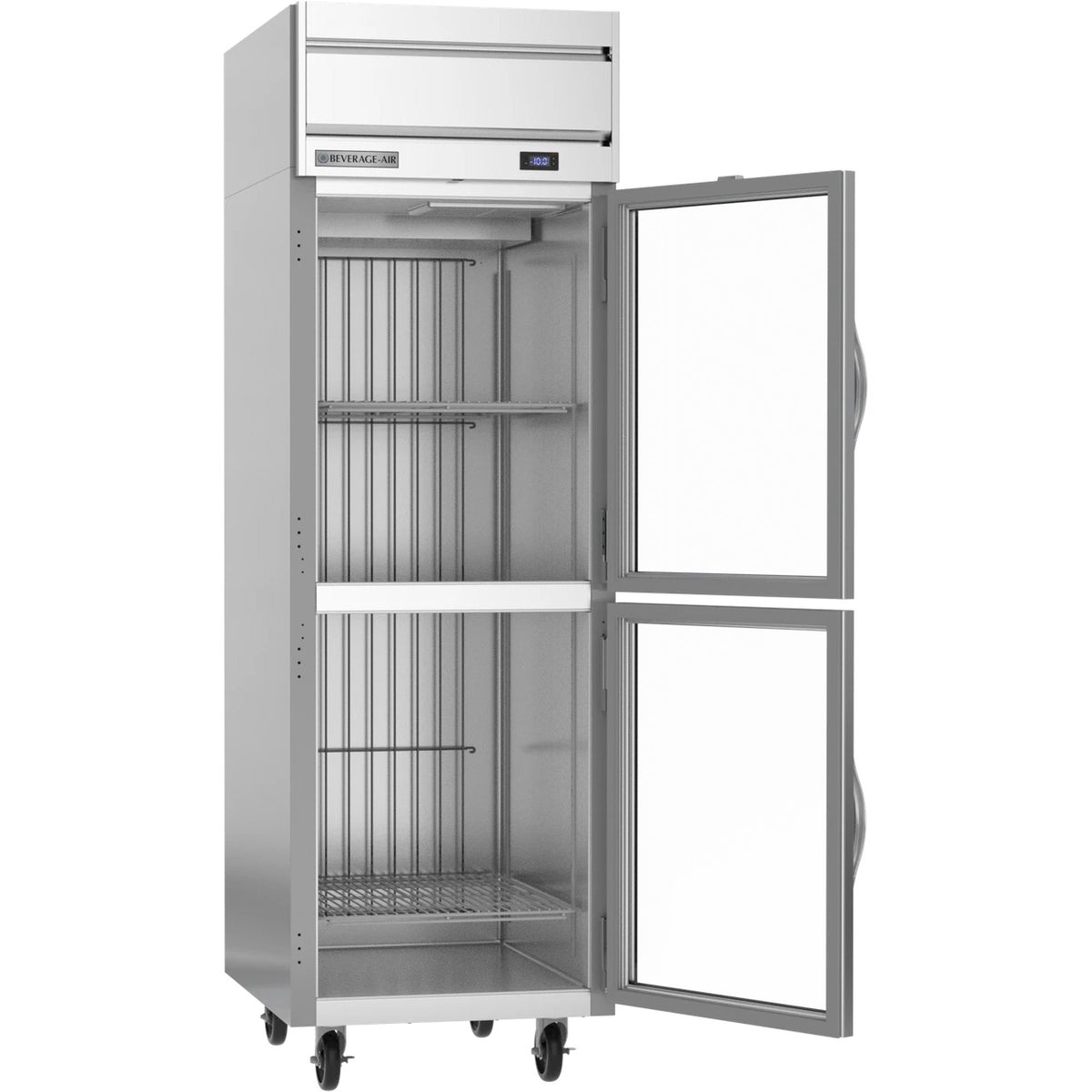 Beverage-Air HFS1HC Reach-In Freezer, 21.06 cu. ft., 115V - S Finish Top Mounted Half Glass