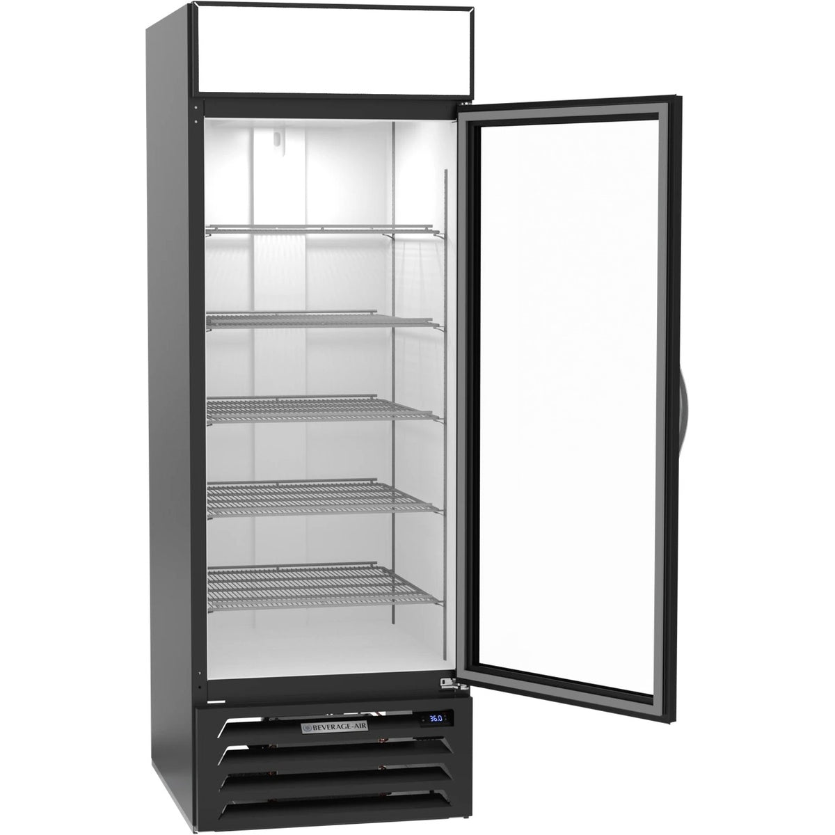 Beverage-Air MMR23HC-1 Glass Door Merchandiser, 115V - Refrigerated LED Lighting- 23 Cu. Ft.