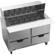 Beverage-Air SPED48HC-18M Sandwich Prep Table, 48" Wide, 115V - 4 18 1/6 Size Food Pans