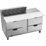 Beverage-Air SPED60HC Sandwich Prep Table, 60" Wide, 115V - 4 Cutting Top 17" Wide Cutting Board 10 1/6 Size Food Pans