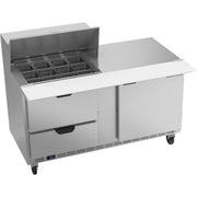 Beverage-Air SPED60HC Sandwich Prep Table, 60" Wide, 115V - 1 Door 2 Mega Top 12 1/6 Size Food Pans