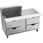 Beverage-Air SPED60HC Sandwich Prep Table, 60" Wide, 115V - 4 Mega Top 12 1/6 Size Food Pans