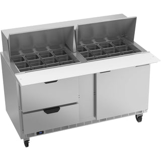 Beverage-Air SPED60HC-24M Sandwich Prep Table, 60" Wide, 115V - 1 Door 2 24 1/6 Size Food Pans