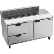 Beverage-Air SPED60HC Sandwich Prep Table, 60" Wide, 115V - Elite Series 2 Clear Lid