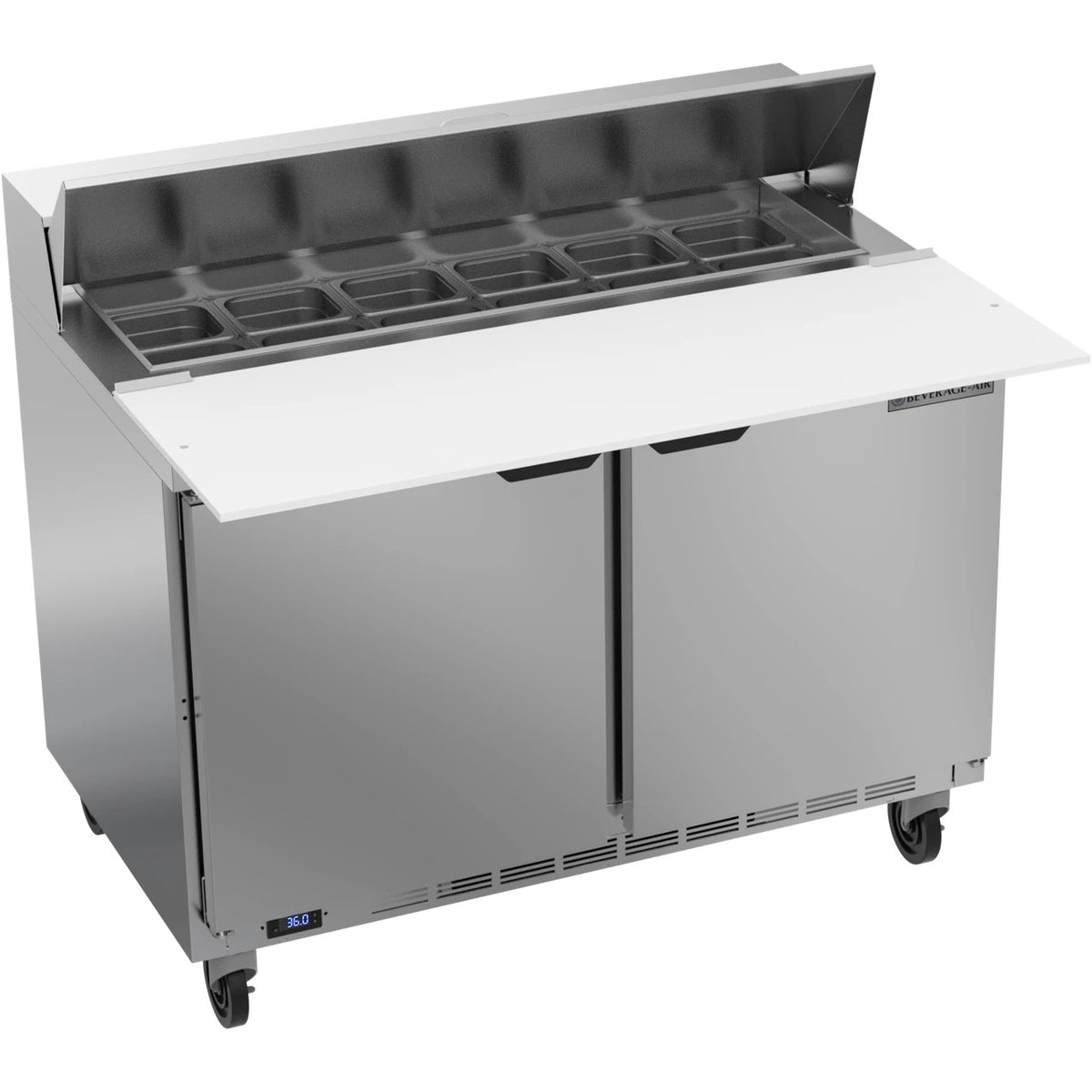 Beverage-Air SPE48HC Sandwich Prep Table, 48" Wide, 115V - 38 3/8" x 50 1/2"