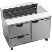Beverage-Air SPED48HC Sandwich Prep Table, 48" Wide, 115V - 1 Door 2 10 1/6 Size Pans