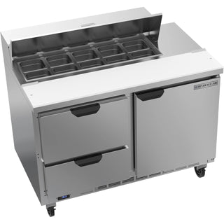 Beverage-Air SPED48HC Sandwich Prep Table, 48" Wide, 115V - 1 Door 2 10 1/6 Size Pans