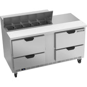Beverage-Air SPED60HC Sandwich Prep Table, 60" Wide, 115V - 4 10 1/6 Size Pans