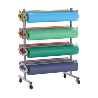 Bulman R370 Steel Paper Rack, 8 Rolls, Silver - Assembled