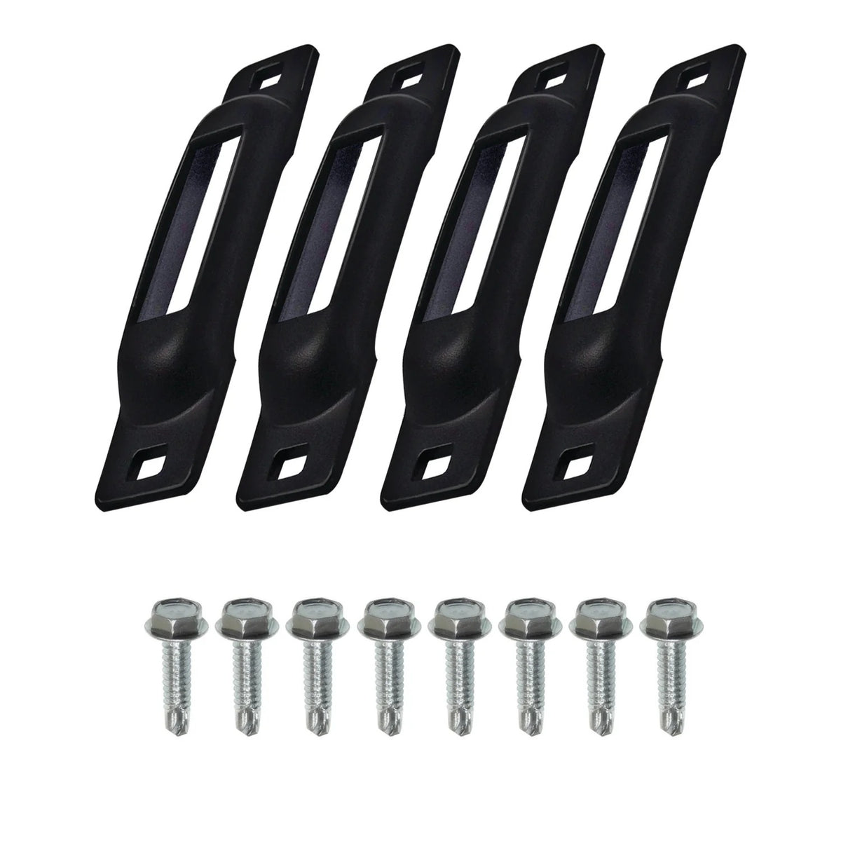 Snap-Loc Cargo Control Systems Steel Strap Anchor, 1/2" x 1", Black, 4/Pack - Self-Drilling Screws