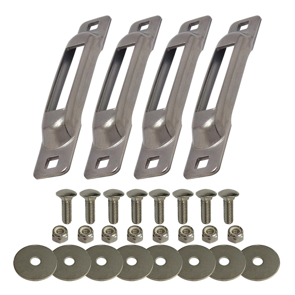 Snap-Loc Cargo Control Systems Steel Strap Anchor, 1/2" x 1", Gray, 4/Pack - Carriage Bolts