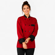 Uncommon Chef U0404-U19 Newport Chef Coat, Red - L