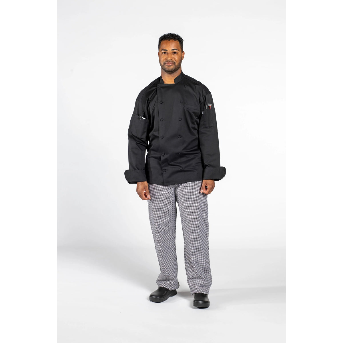 Uncommon Chef U0705-U01 Vigor Chef Coat, Black - L