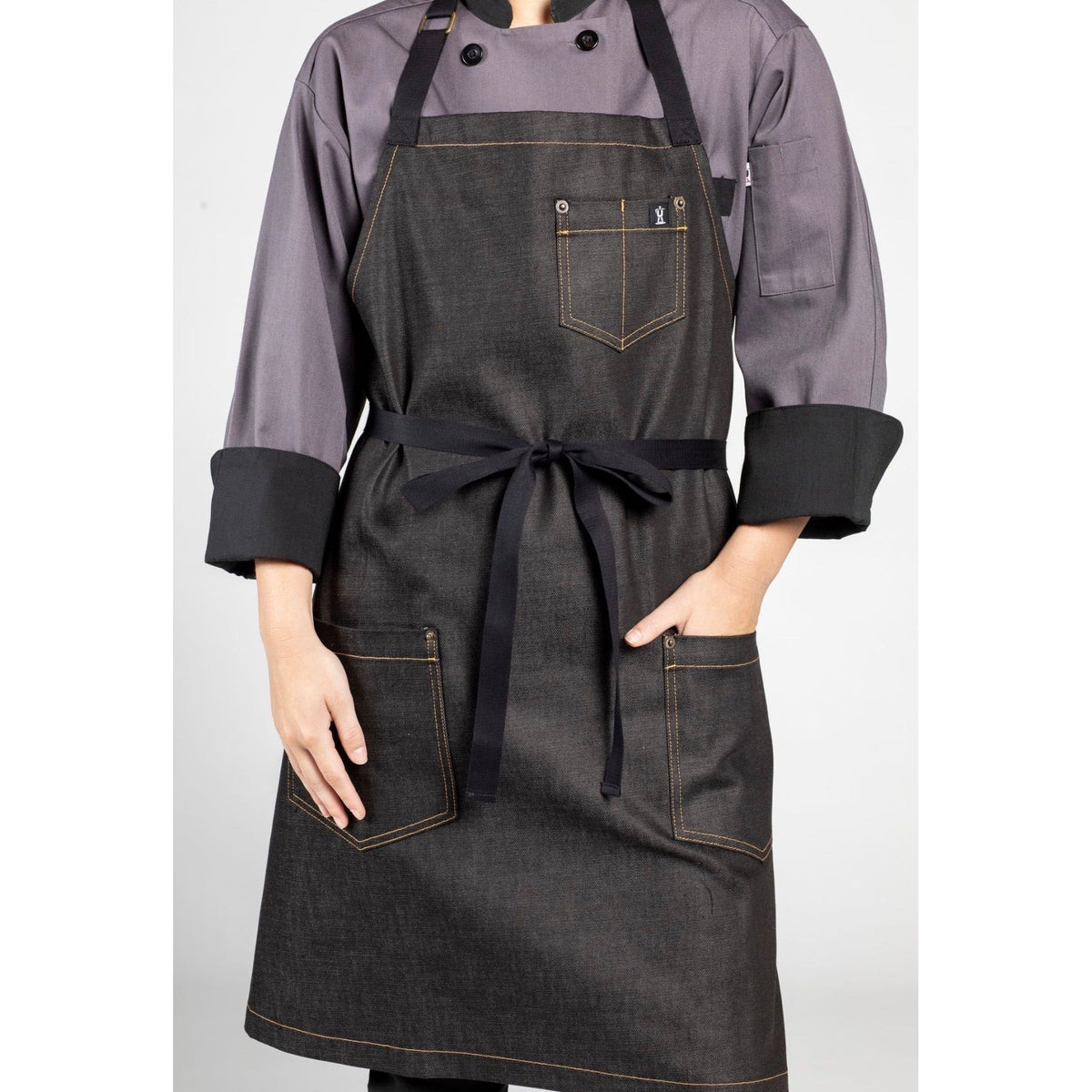 Uncommon Chef U3113W1-UD2-EACH Bib Apron, One Size Fits Most, Gray - photo 4