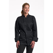 Uncommon Chef U0715-U01 Turin Spandex Blend Chef Coat, Black - M