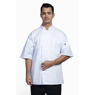 Uncommon Chef U0717-U25 Venice Spandex Blend Chef Coat, White - 2XL