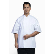 Uncommon Chef U0717-U25 Venice Spandex Blend Chef Coat, White - 3XL