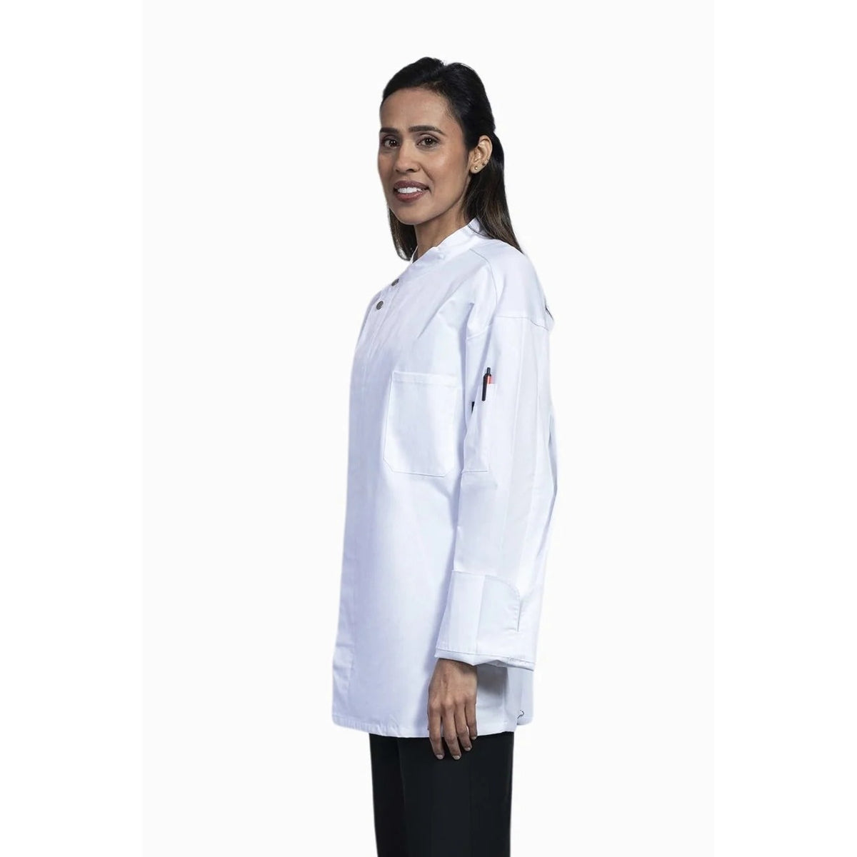 Uncommon Chef U0721-U25 Bologna Spandex Blend Chef Coat, White - photo 3