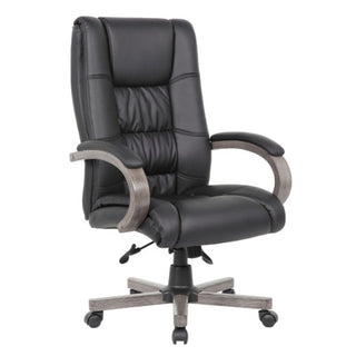 Boss B8991 Chair, 27" Wide, Black - Cherry Wood