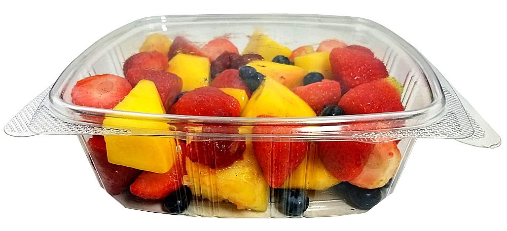 Koda Cup 48 oz. (3/4 Gallon-Size) RPET Clear Plastic Hinged Lid Deli Meal Prep Fruit Salad Display Food Storage Containers | 200/Case