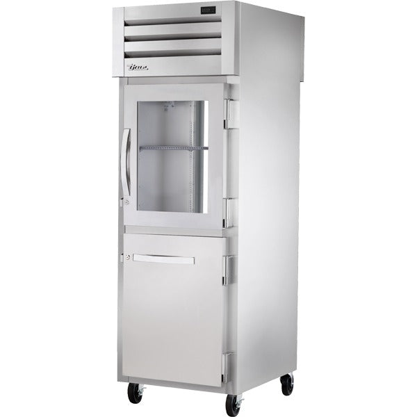 True Refrigeration STA1RPT Refrigerator, 27 1/2" Wide, 115V - Stainless Steel Half Glass Front Glass Back