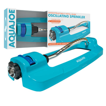 Aqua Joe AJ-OMS18-BRS Metal Sprinkler, 7" x 18", Blue - Default Title